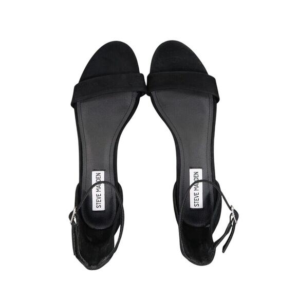 Steve Madden Shoes Womens 8 Sandal Dressy Block Heel Leather Black Ankle Strap - Picture 7 of 13